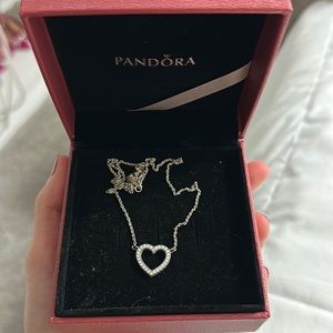 Pandora heart necklace silver